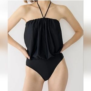 Re-imagined J. Crew Black Strapless Swimsuit Bathing Suit Size 12 BM438